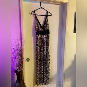 Brown and cream strap dress